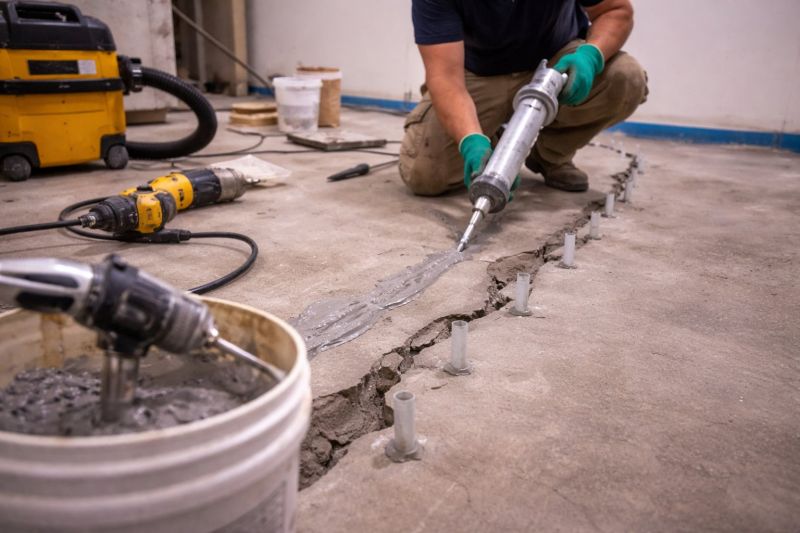 Cracked Basement Floor Repair in Hinesville, GA