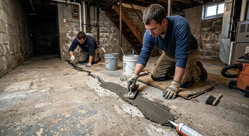 Cracked Basement Floor Repair in Hinesville, GA